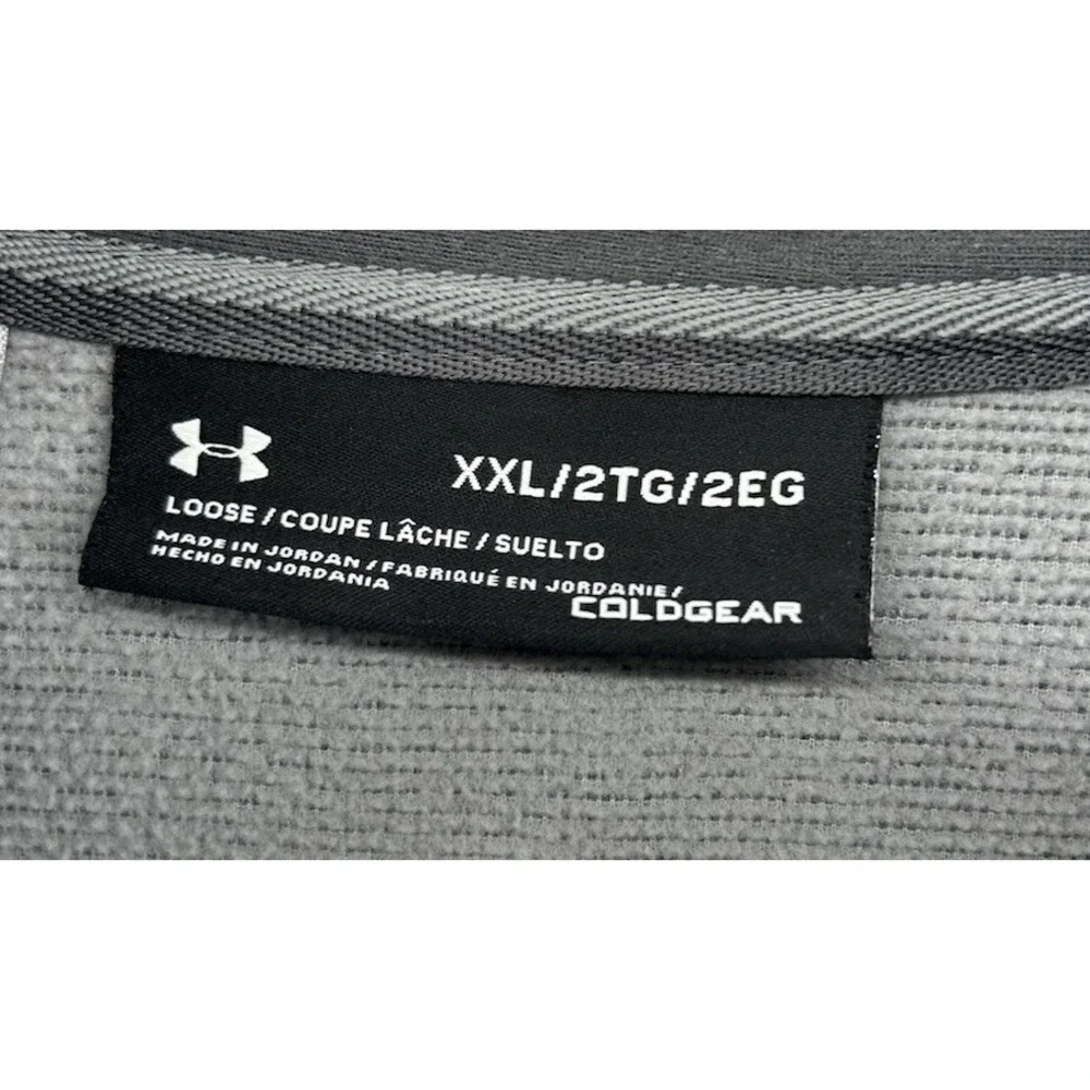 Under Armour Loose‎ Coldgear Quarter Zip Pullover Gray Men's Size 2XL